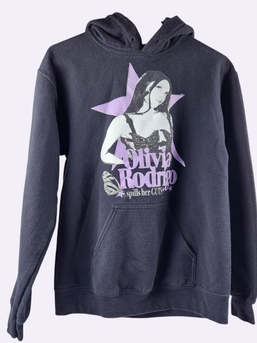 Olivia Rodrigo “GUTS” Graphic Hoodie – Black Unisex S – Tour Merch Style